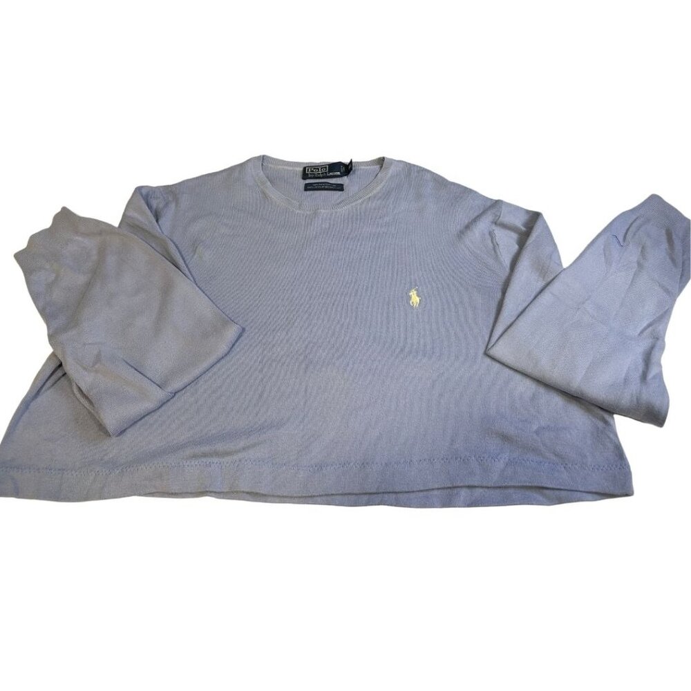 Polo by Ralph Lauren Women's Light Gray Crew Neck Sweater